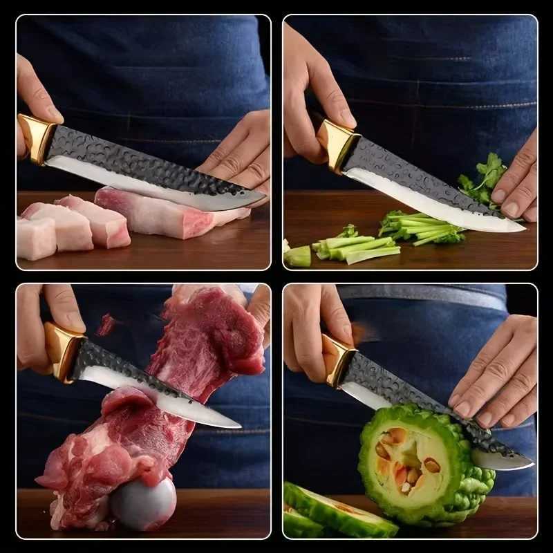 Stainless steel forging peeling knife kitchen accessories sharp meat chopping peeling knife sharp knife hand forging peeling knife Y241227