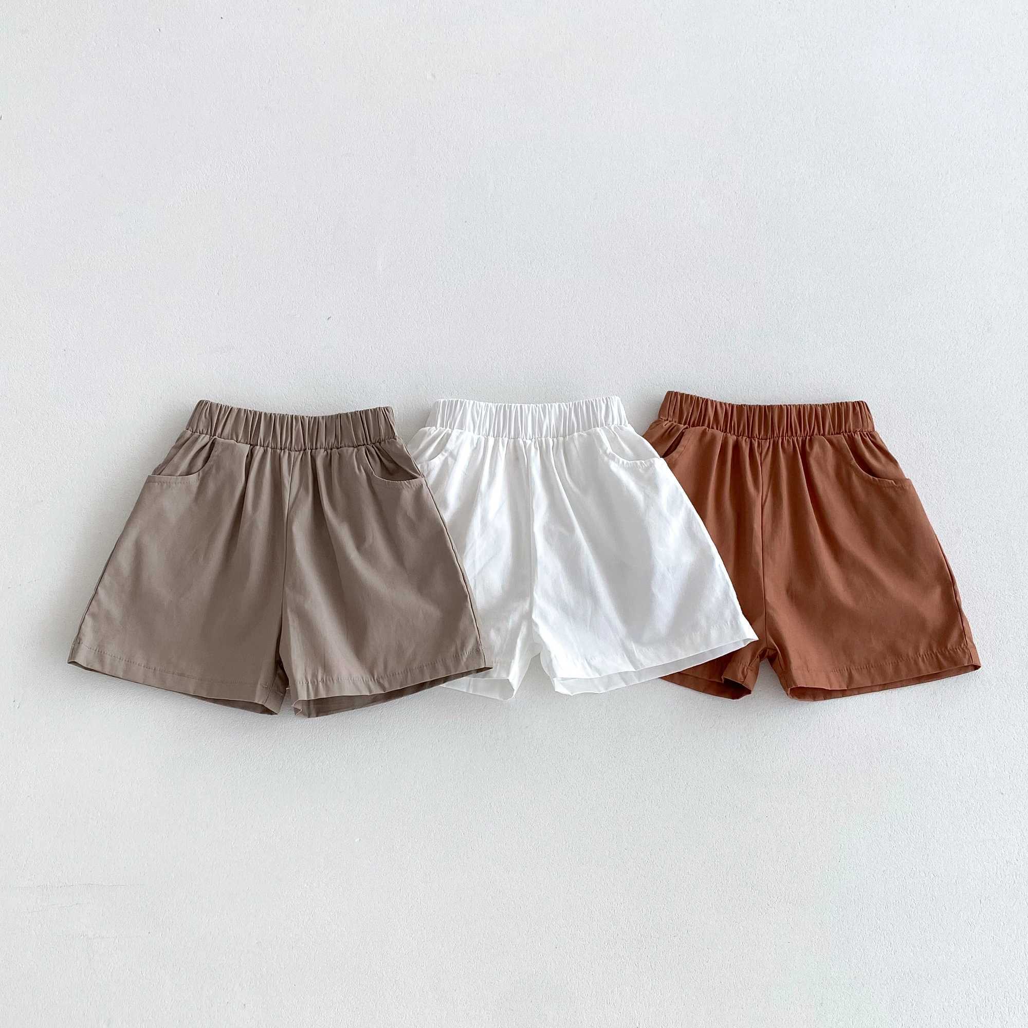 Korea Trend Baby Boys Shorts Summer Cotton Breathable 3 Pockets Design Children Sports Pants 0-4 Yrs Girls Clothes W241227