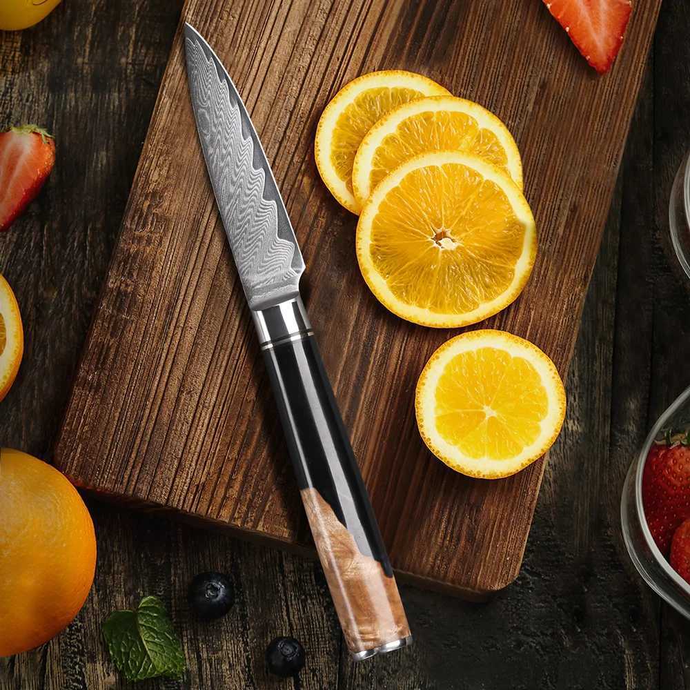 TURWHO 3.5 Paring Knife 67 Layers Japanese Damascus Steel Professional Kitchen Knife Chef Practical Peeling Fruit Knife Cooking Tool Y241227