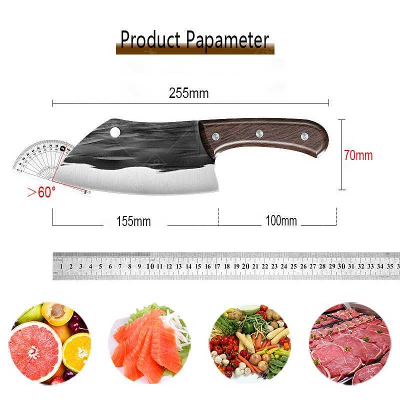 Kitchen knife stainless steel forging chopper chefs kitchen knife Japanese tea crispy meat but cooking with Cucillos de Cosina Y241227