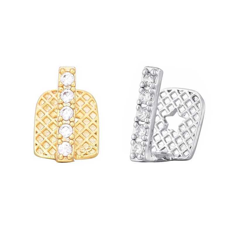 Hip Hop 2pcs d CsTeeth Grillz Cubic Zircon Micro Pave Top Bottom Charm Grills For Men Women Jewelry W241227