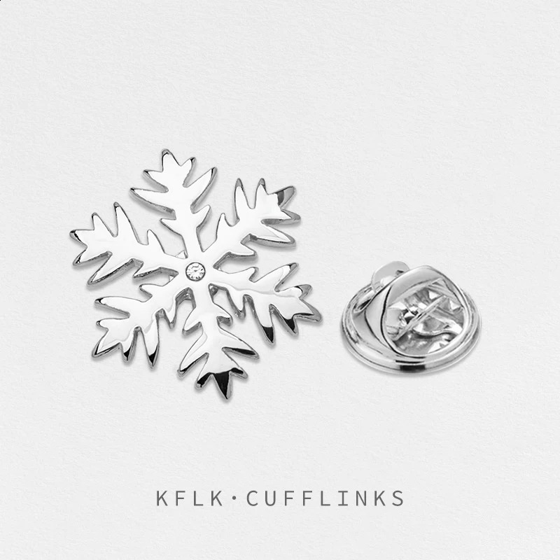 KFLK Fashion Snowflake Brooch Pins Exquisite Brooches For Women Mens Costumes Badge Brooch Jewelry Wholesale 241227