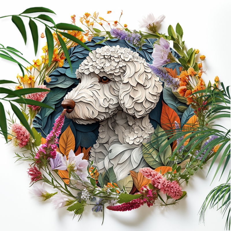 Customized Bedlington Terrier Pet Ornaments - Circular Aluminum Decorative Paintings & Souvenir Tombstones