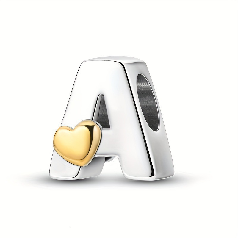 Silver Letter A-Z Alphabet Charm Name Beads Fit Original Pandora Bracelets Charms for Women DIY Pendant Making Jewelry