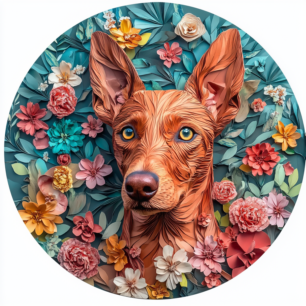 Customized Pharaoh Hound Pet Ornaments - Circular Aluminum Decorative Paintings - Unique Pet Souvenir Tombstones