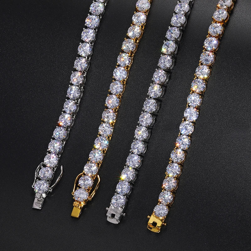 HighQuality VVS1 Tennis Necklace S925 Sterling Silver Diamond Necklaces For Men Women Pass Diamonds Test Iced Out 241226
