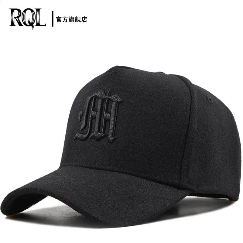 Mens Winter Wool Hat Thick Warm High Dome Baseball Cap Large Size Trucker Cap Adjustable Embroidered Fashion Sport Hat 241226