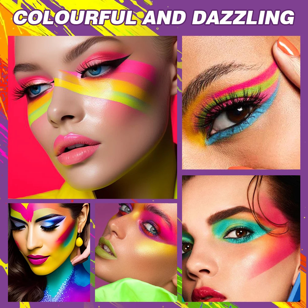 Colorful Body Paint Stick Face Body Oil Painting Paint Pigment Flash Tattoo Painting with Brush Art Halloween Cosplay Party 241224