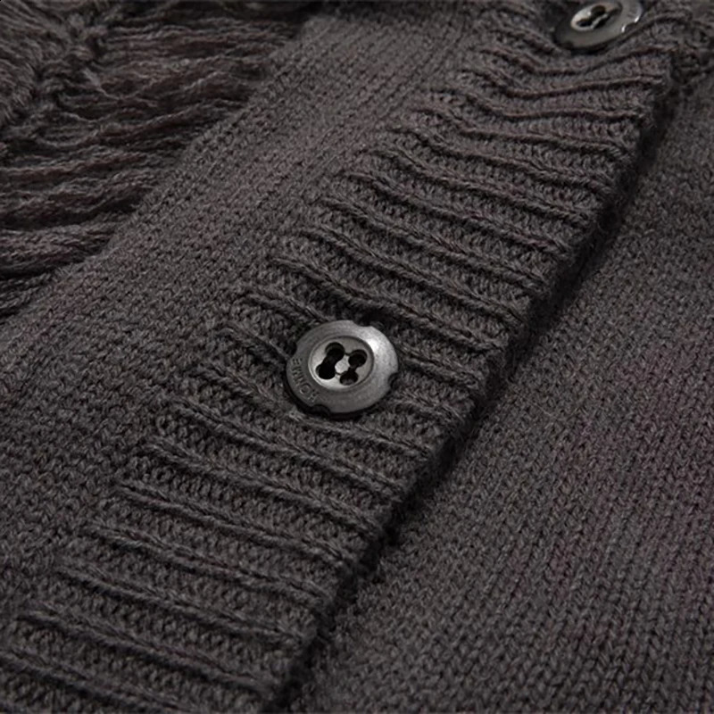 Two Pieces Hole Mens Sweaters Mens Clothing Knit Oversize Y2k Hollow Knitwear Subculture Reversible Cardigan Coats 241224