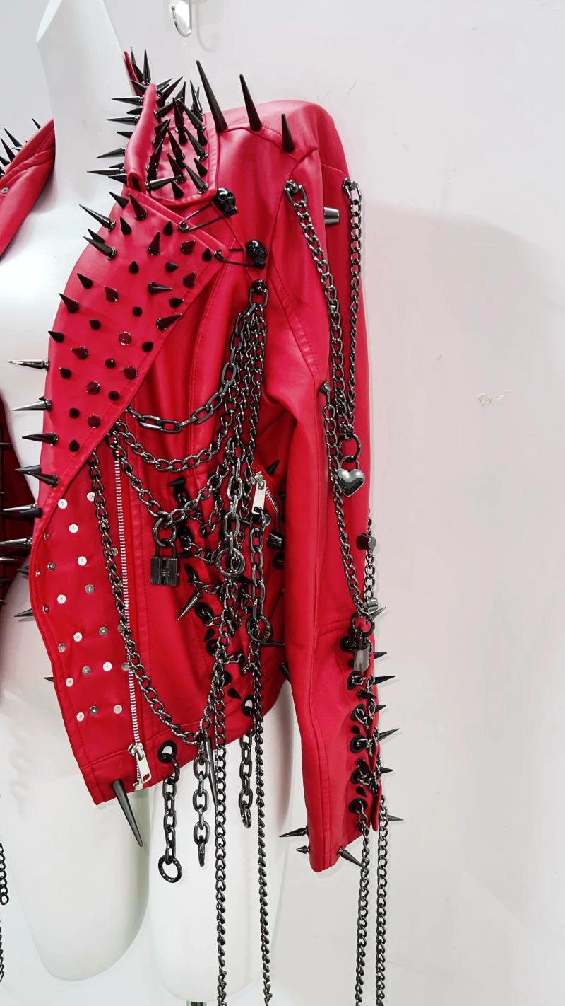 Womens Leather Harajuku Jacket Vintage Gothic Clothes Y2k Fashion GothicLeather