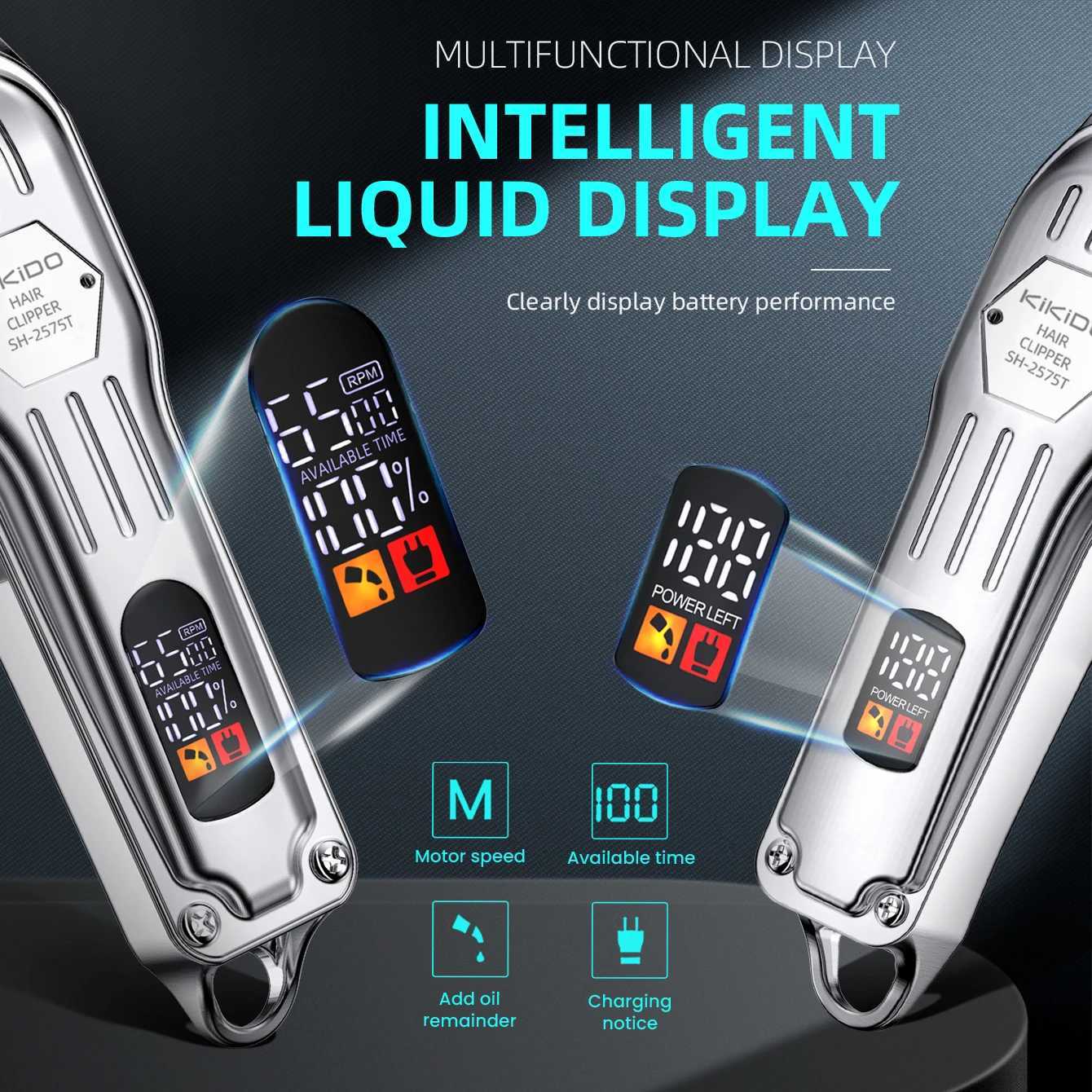 KIKIDO Electric Hair Clipper 6500 RPM Professional Hair Trimmer Adjustable Barber Rechargeable Hair Cutting Machine for Men W241227