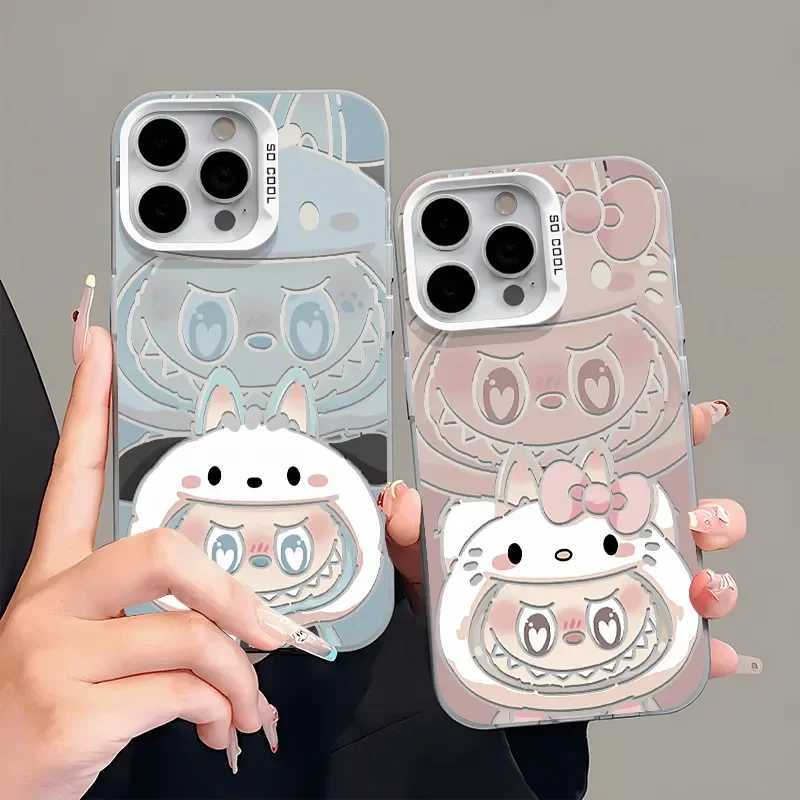 Luxury European New Trend Labubu Cat Style For iPhone Case 16 15 14 13 12 11 Pro XR XS Max 7 8 Plus Phone Y2K Cool INS Cover Z250207