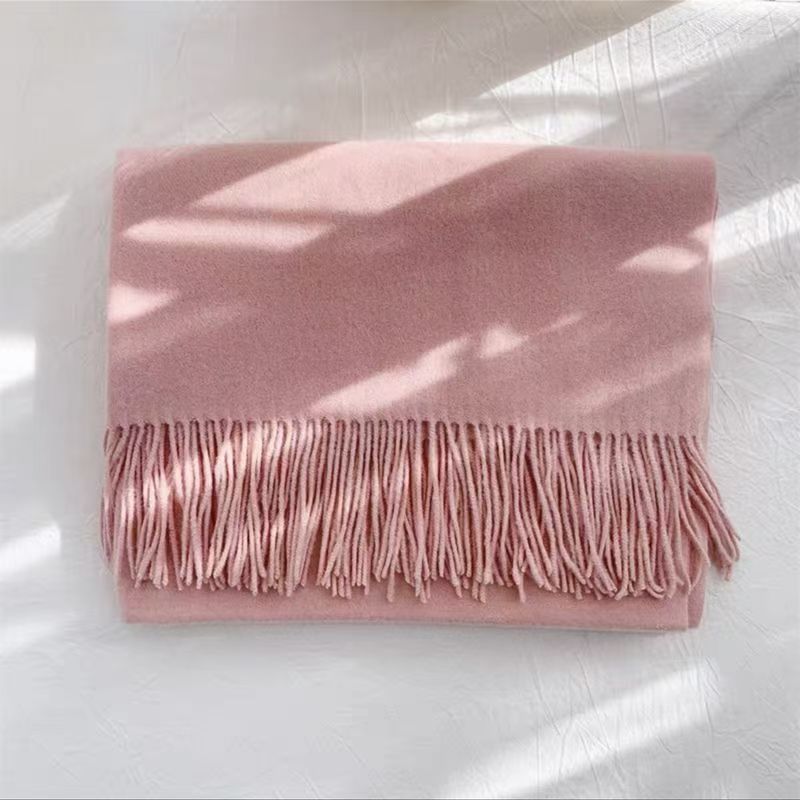 T035 cashmere solid color scarf for women autumn and winter all-match thick warm student cute shawl neck scarf