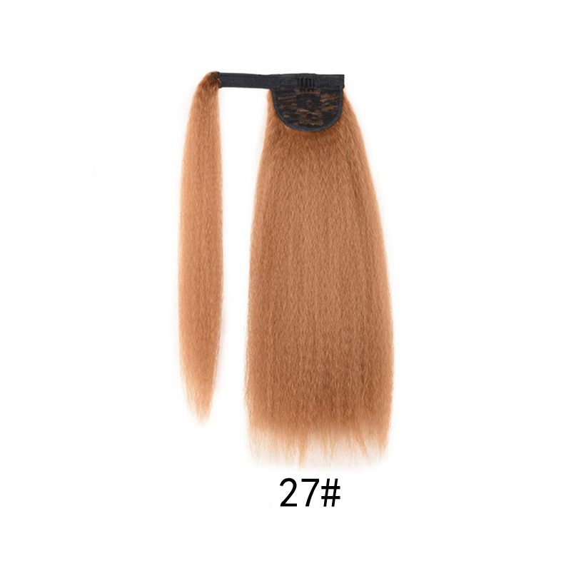 Hook And Loop Corn Perm Long Ponytail Yaki Smoky Perm Wig Ponytail Micro-volume Fluffy Explosive Ponytail Synthetic Hair