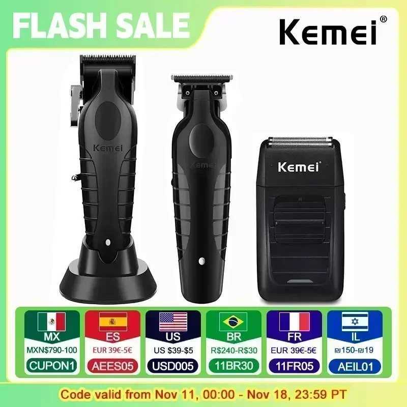 Chemical Hair Clipper Kit KM-2296 KM-2299 KM-1102 Mens Electric Shaver Hair Trimmer Machine Professional Hair Cutting Machine W241227