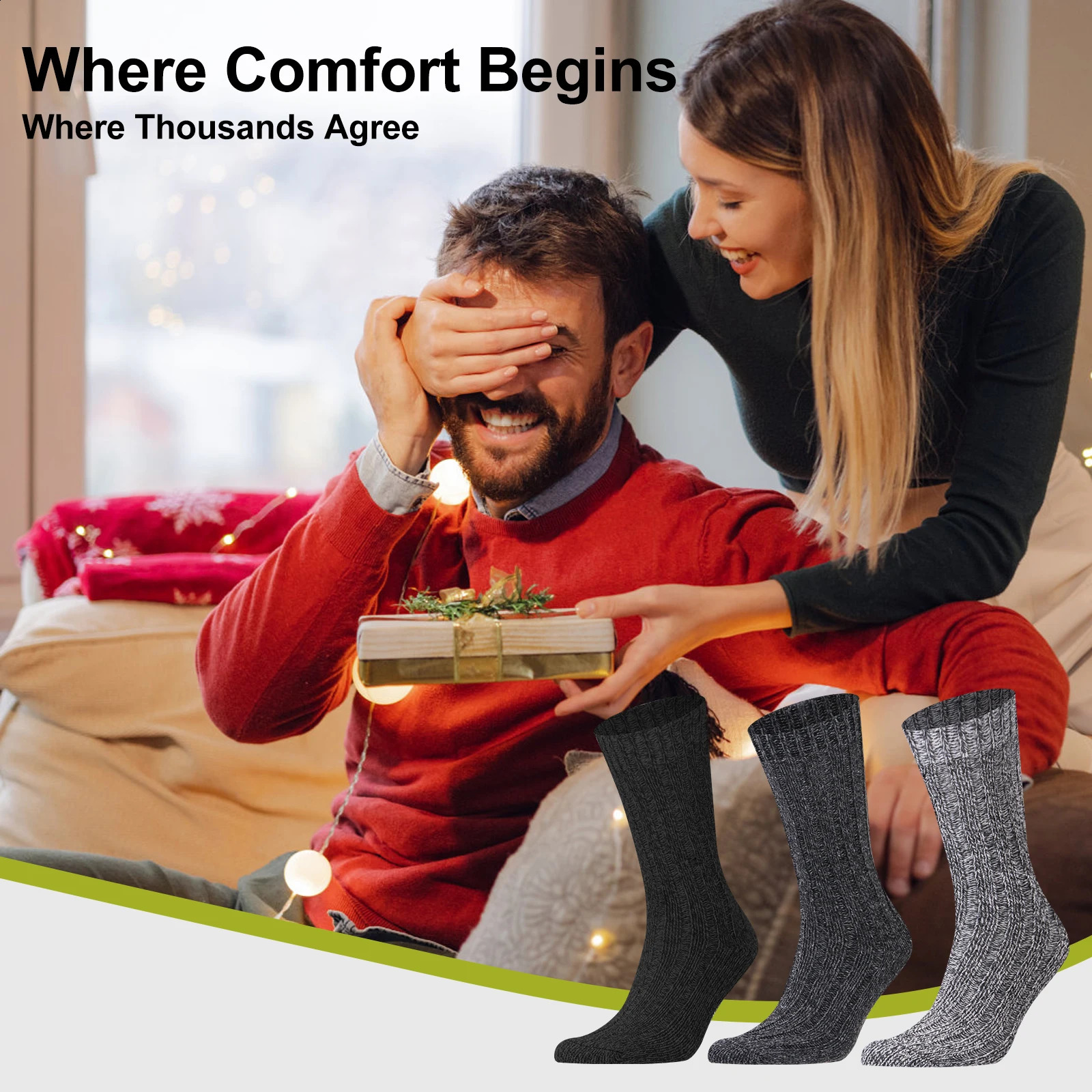 3 Pairs Men Socks Winter Thermal Warm Thick Knit Soft Classical Business Vintage Traditional Casual Crew Boot Socks Gifts 241226