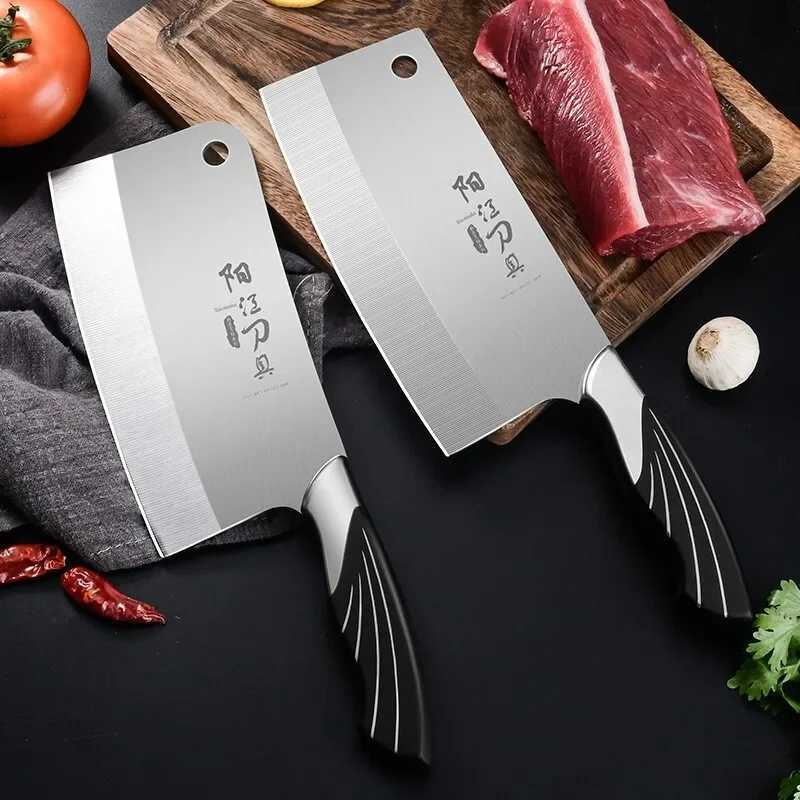 Exquisite household knives peacock tail handle stainless steel MTI functional meat cleaning machine bone cutting machine kitchen accessories Y241227