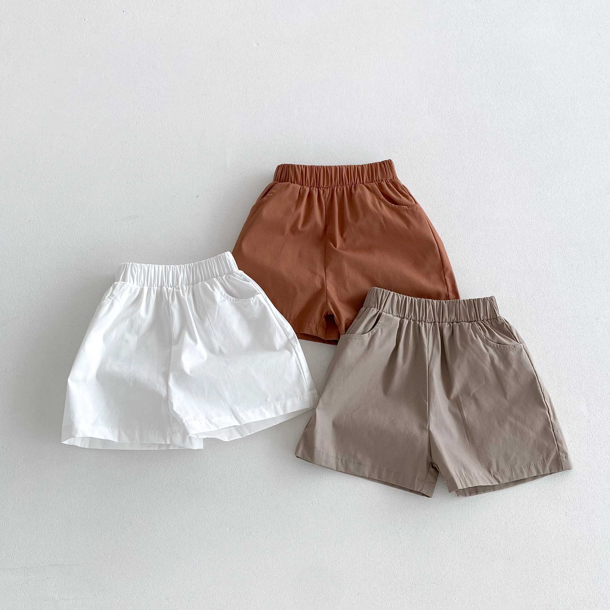 Korea Trend Baby Boys Shorts Summer Cotton Breathable 3 Pockets Design Children Sports Pants 0-4 Yrs Girls Clothes W241227