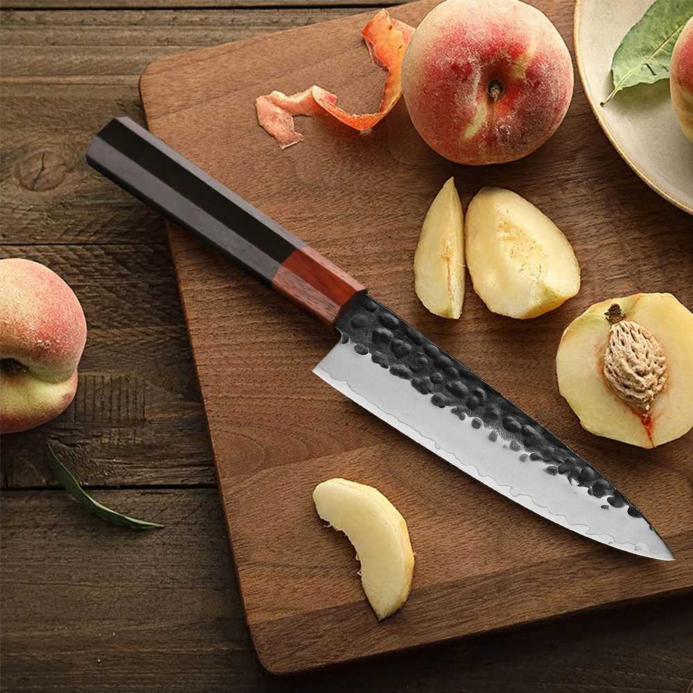 TURWHO 5.5-inch hand forged kitchen utility knife 3-layer Cposite steel vegetable meat fruit and side dish professional chef knife Y241227