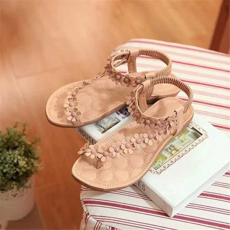 High Quality Sandals Women Floral Pattern Toe Post Sandals Summer Style Bling Bowtie Fashion Peep Toe Jelly Shoes Sandal Flat Shoes Woman T241227