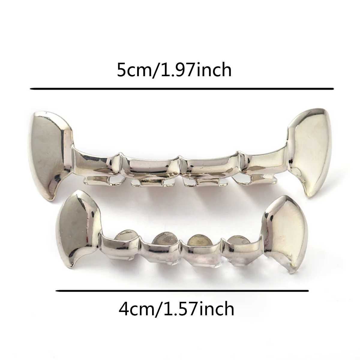 1pc/1pcs Halloween Hiphop Decorative Clown Fang Silver Plated Teeth Set W241227