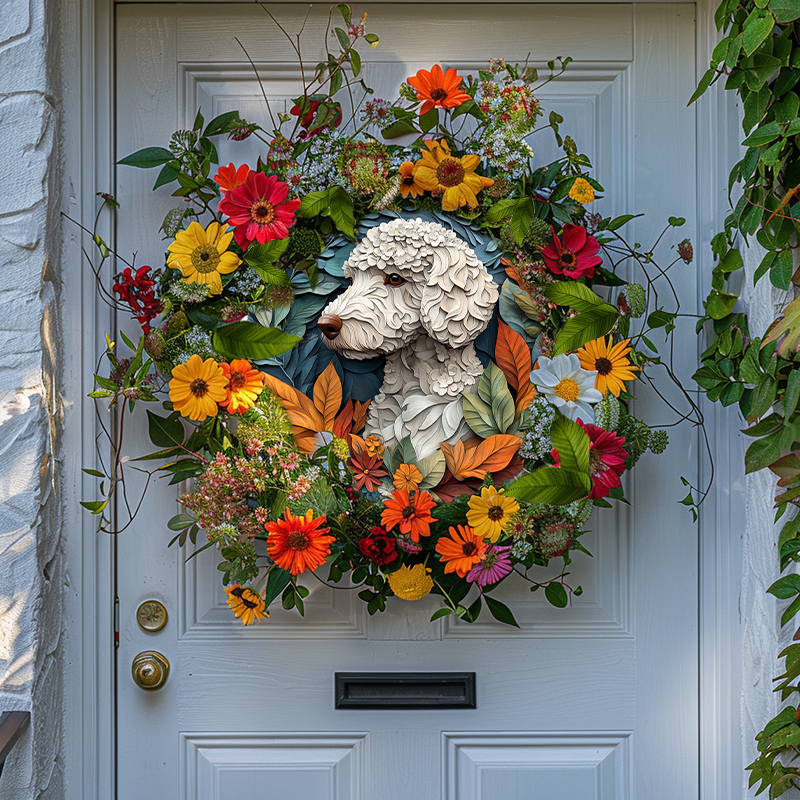 Customized Bedlington Terrier Pet Ornaments - Circular Aluminum Decorative Paintings & Souvenir Tombstones