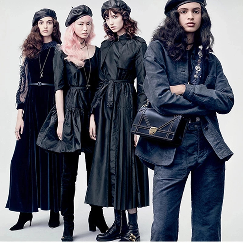 Autumn and winter lambskin Beret female European and American style British painter hat fashion casual versatile Leather Hat 241226