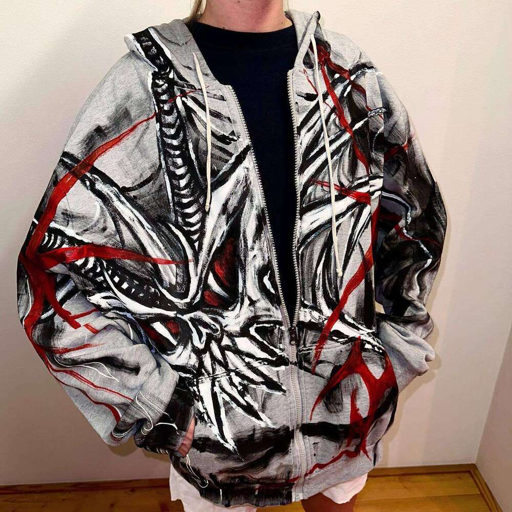 Gothic Spider Printed New Autumn/Winter for Men and Women Hip Hop Street Loose Hoodies