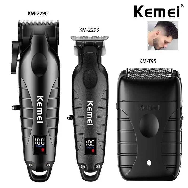 Kemei KM-2290 KM-2293 KM-T95 Professional Cutting Machine Electric Shaver Hair Trimmers with LCD Display Mens Hair Clippers W241227