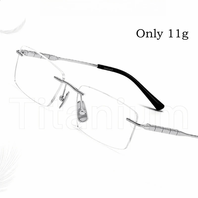 YIMARUILI Business Ultra-light Eyewear Retro Fashion Optical Prescription Mens Rimless Glasses Frame 241227