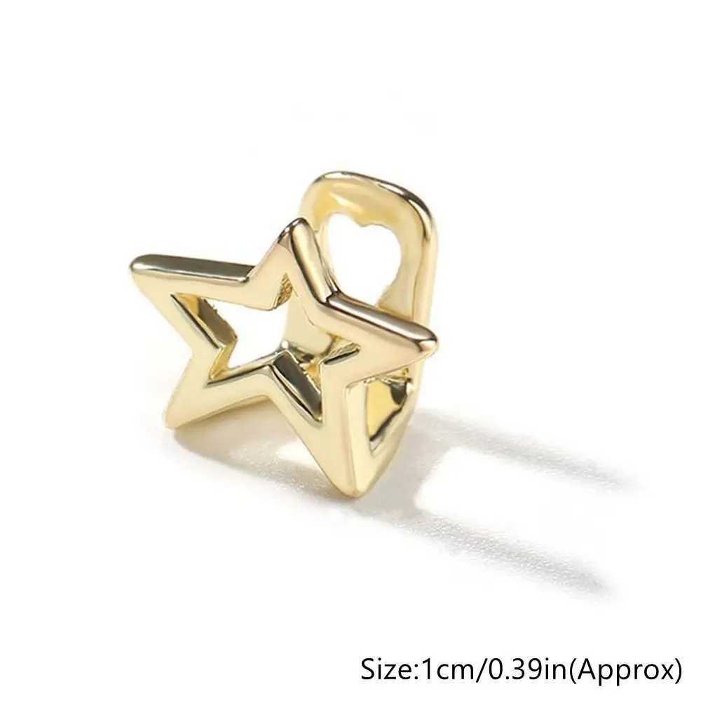 Copper Hip Hop Teeth Grill Silver Color Gold Color Single Clips Grill Punk Irregular Hollow Pentagram Star Top Bottom Grill W241227
