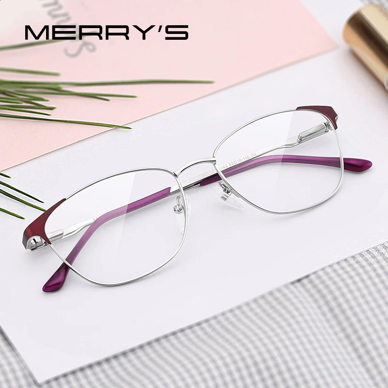 MERRYS Women Fashion Cat Eye Glasses Frame Ladies Trending Eyewear Myopia Prescription Optical Eyeglasses S2053 241227