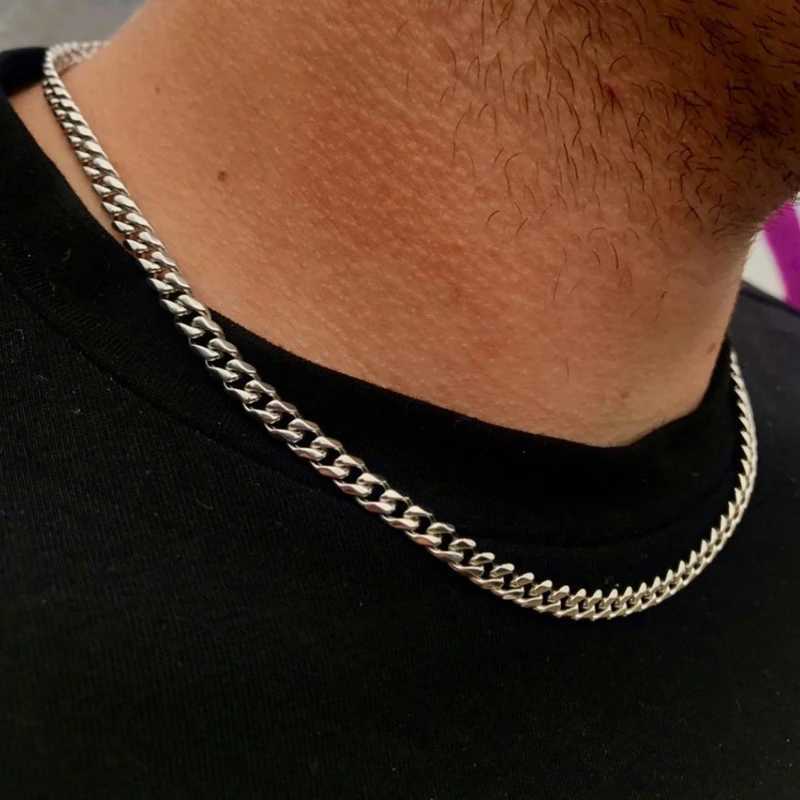 HIYEE Classic Rope Chain Men Necklace Width 2/3/4/5 MM Stainl Steel Figaro Cuban Chain Necklace For Men Women JewelryXJ241227