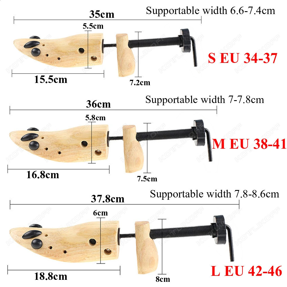 Wooden Shoe Stretcher Shoes Tree Shaper Rack Pine Wood Shoe Tree Adjustable Flats Pumps Boots Expander Trees For Man Women 1 PCS241226