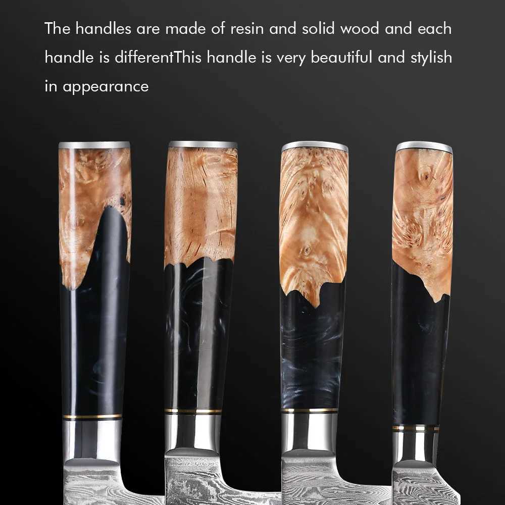 TURWHO 1PC Damascus Kitchen Chef Knife High Carbon Steel Bread Slicer Baking Practical Knife with Gift Box Cooking Tool Y241227