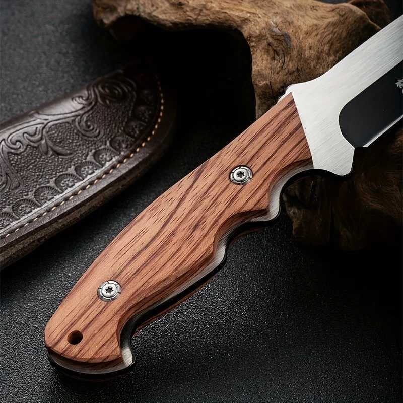 1 piece solid wood handle small knife beef and ton knife barbecue knife steak knife fruit knife Y241227
