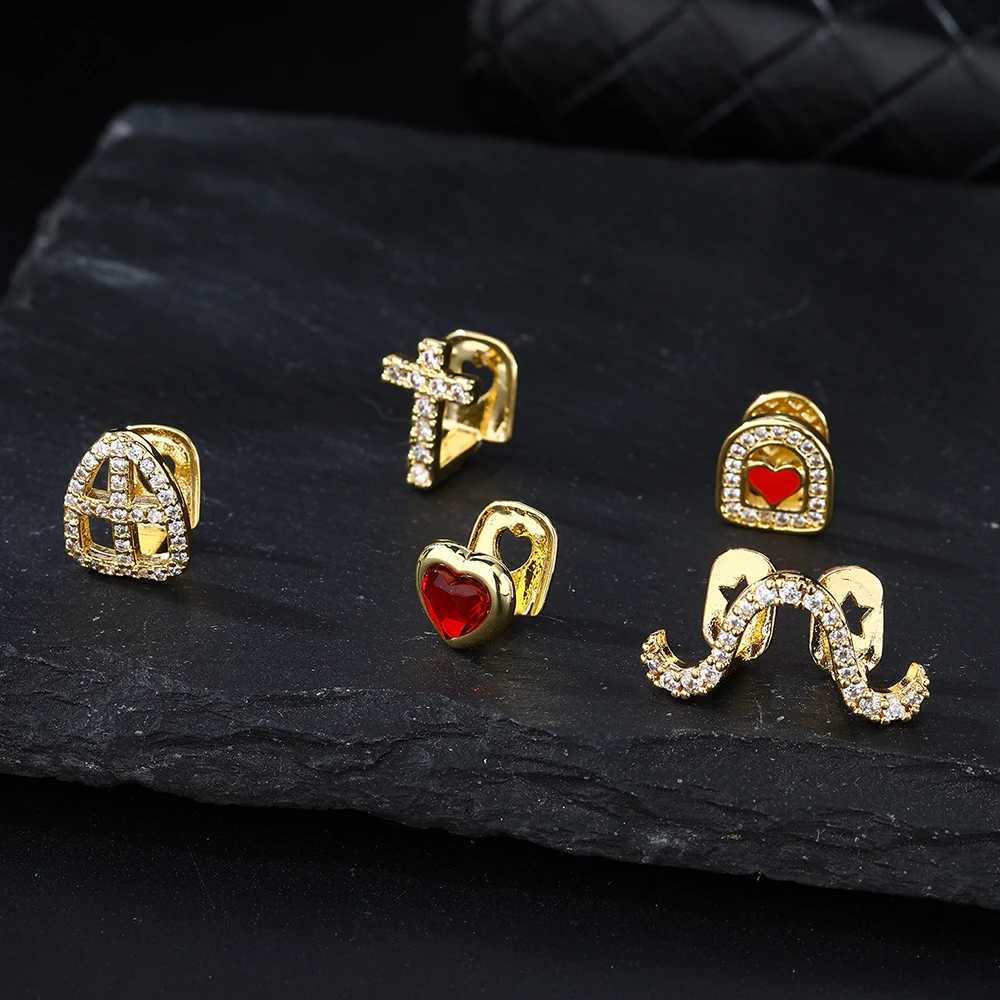 1 piece of single star pattern d teething Grilz detachable dental grill teeth punk teeth Cs W241227