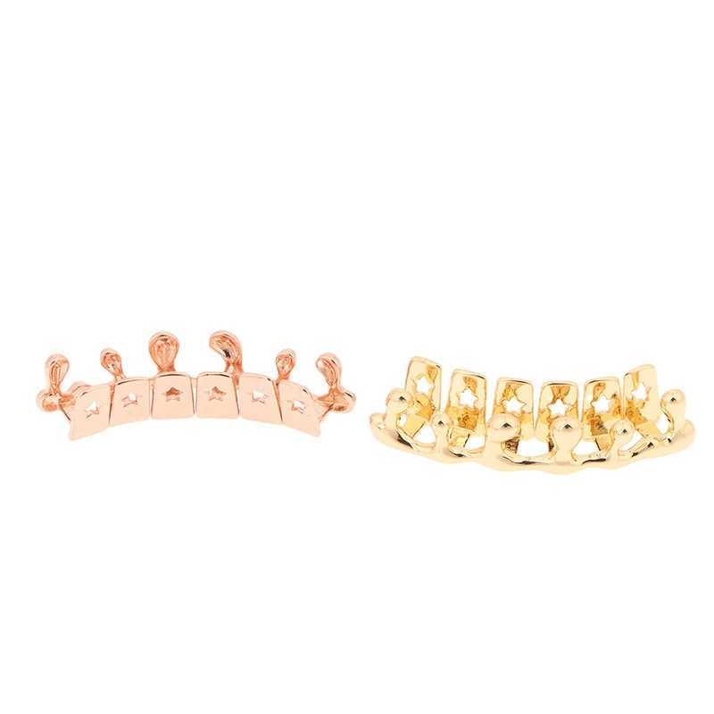 Hip Hop Water Droplet Teeth Grillz Bottom Gold Plated Glossy Teeth Cs For Women Men Bo Jewelry Cosplay W241227