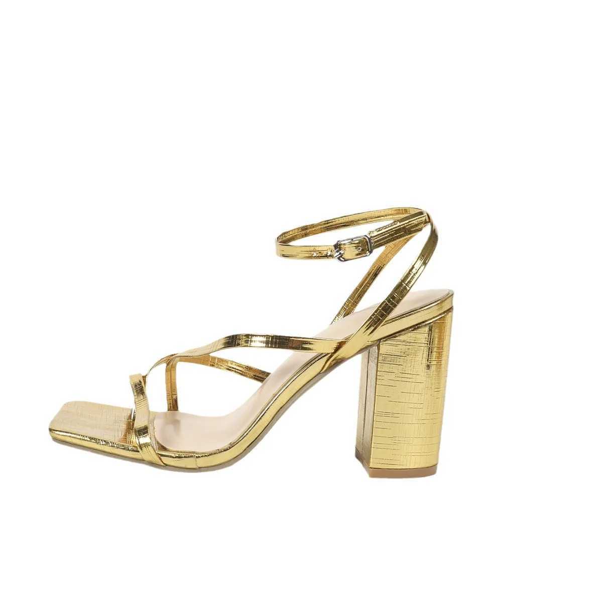 High Quality Comfort Shoes for Women Clear Heels Gold Sandals Large Size Suit Female Beige Open Toe Big Black Fashion Girls Low Peep High T241227