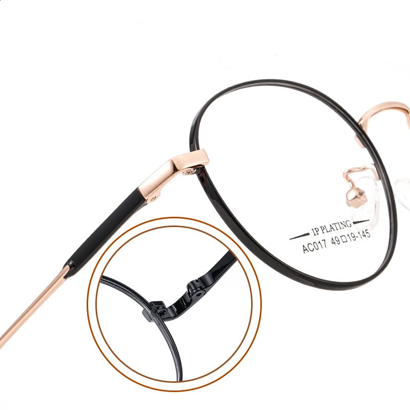 KatKani Super Light Alloy Two-tone Eyeglasses Men Retro Round Myopia Optics Prescription Glasses Frame Women AC017 241227