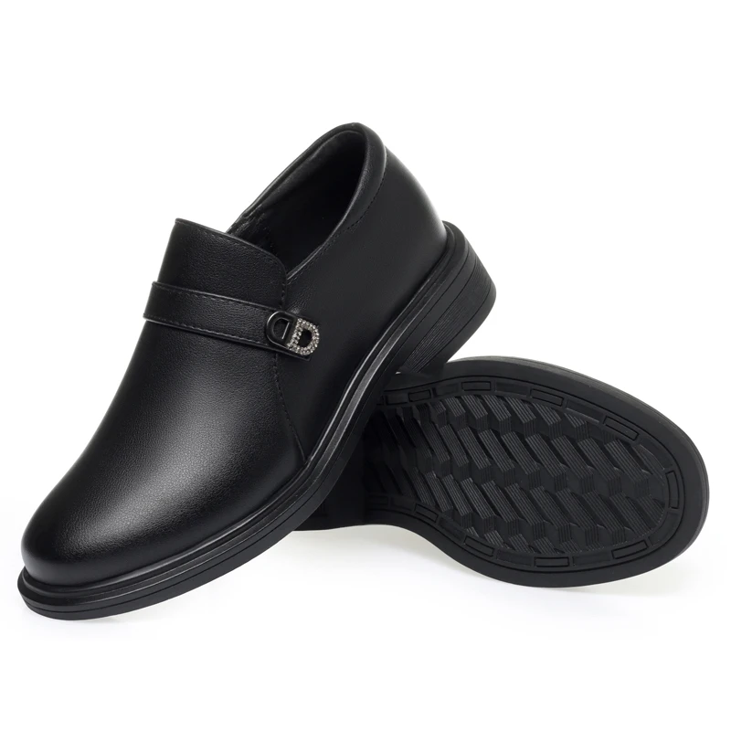 AIYUQI Women's Commuter Shoes Spring Genuine Leather Shoes Women's Large Size Non-slip Women's Shoes