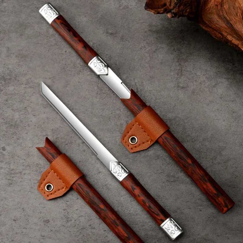 2024 new stainless steel sharp fruit knife barbecue small straight knife high-end portable EDC pocket knife steak knife Y241227