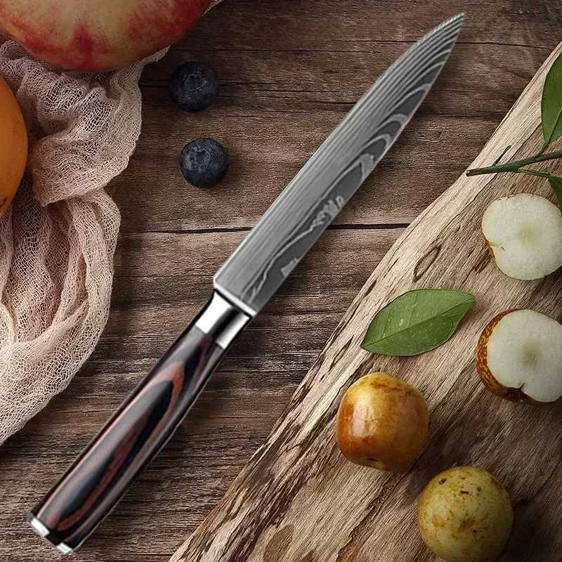 Stainless steel kitchen knife practical knife for fruit and side dishes Damascus meat chopper Boning knife very suitable for kitchen and household use
