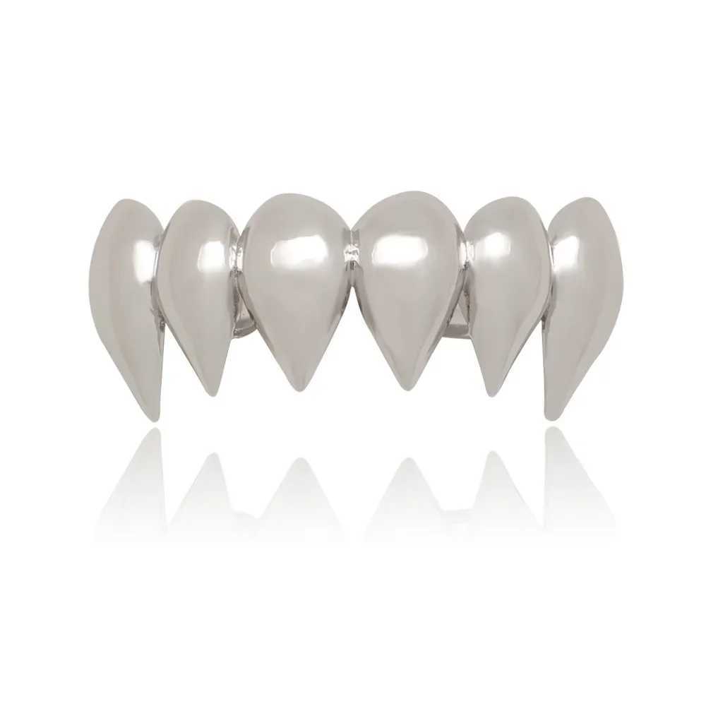 Teeth Grillz DJ Rock Vampire Fang Grills On Teeth Cosplay Party Nightclub Bar Teeth Cs Rper Bo Jewelry For Men Women W241227