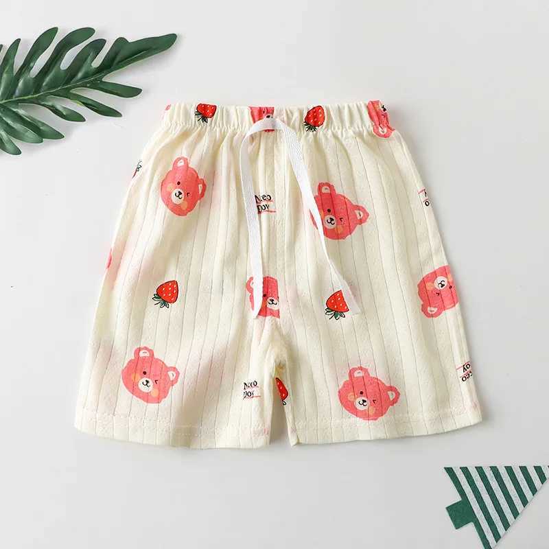 Kids Shorts Childrens Summer Clothing Cotton Boys Girls Open Crotch Casual Pants Single Shorts Loungewear Cartoon Design W241227