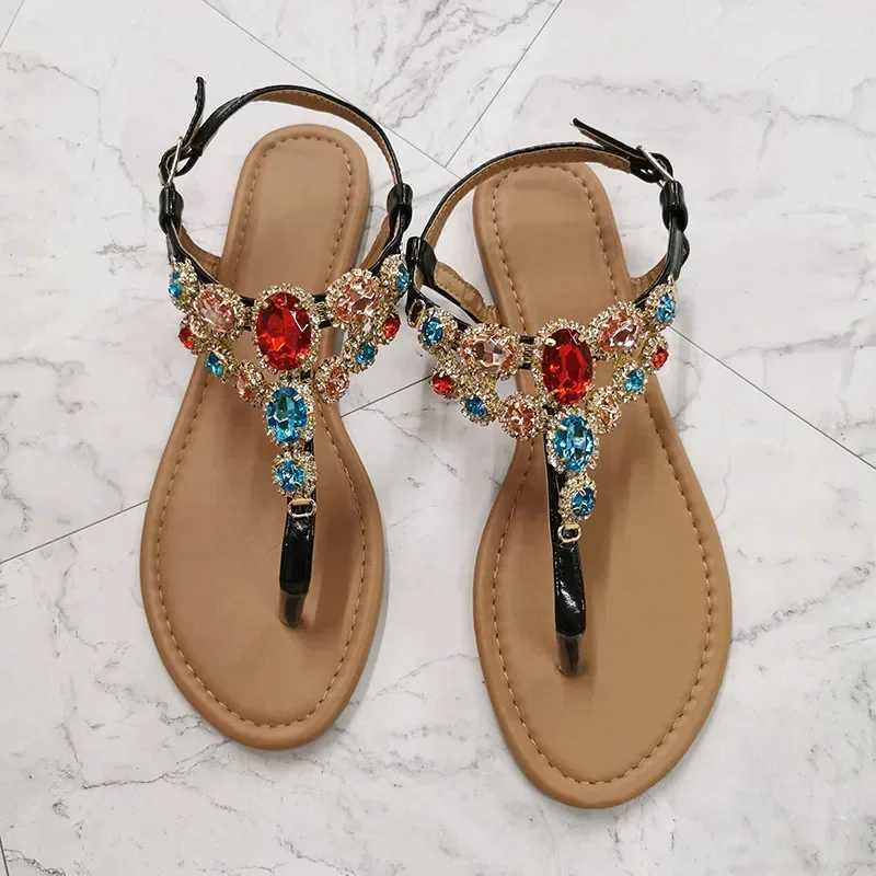 High Quality Summer Fashion Women Sandals Rhinestone Decoration Simple and Comfortable Casual Woman Shoes Womens Sandals T241227