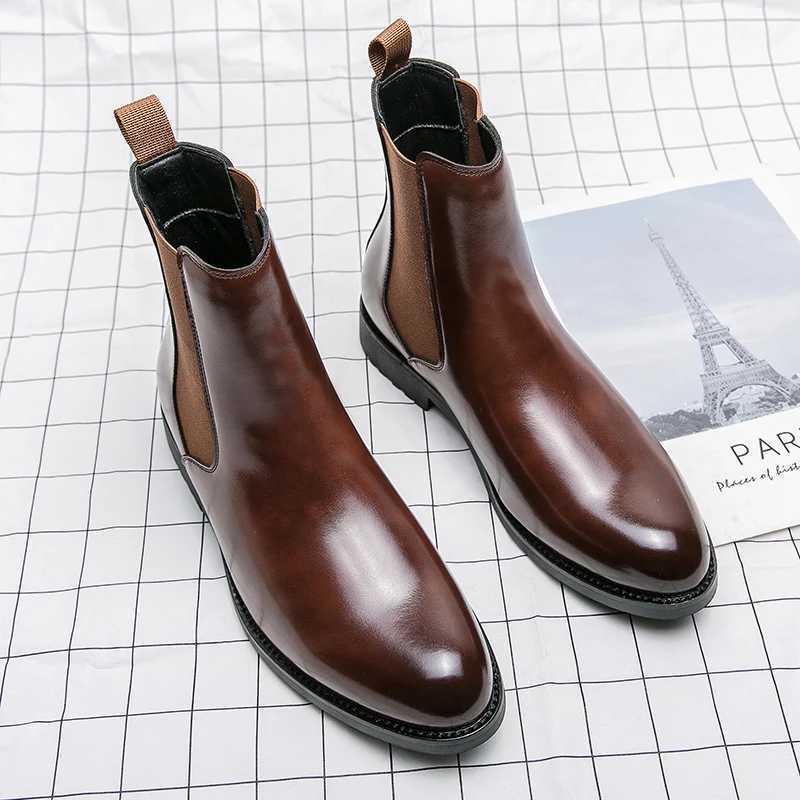 Luxury Genuine Leather Designer Dress 37~46 Couple Business Formal Chelsea Ankle Boots for Men Fashion Casual Man Shoes Footwear Z250303