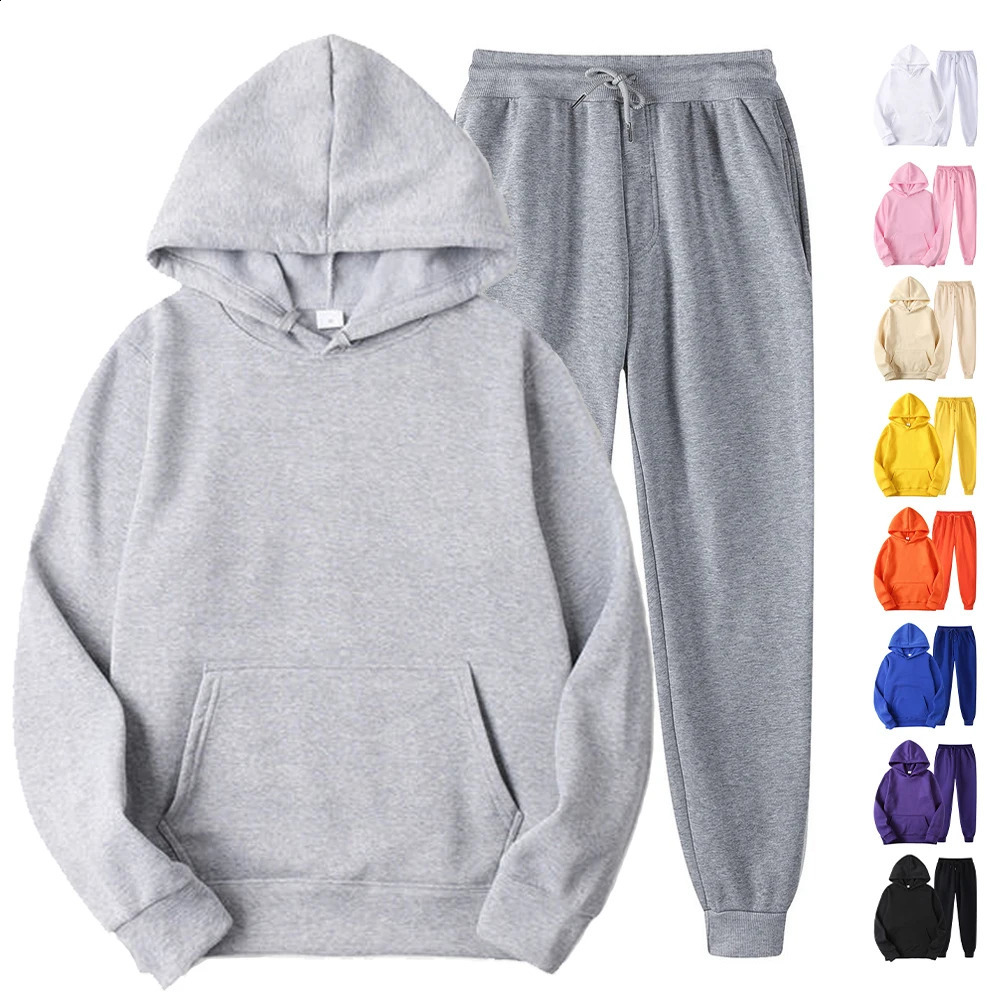 Blank Fleece Tracksuit Men Training Jogging Wear Wholesale Sweat Suits Men Activewear Hoodie And Jogger Set Conjunto Deportivo 241226