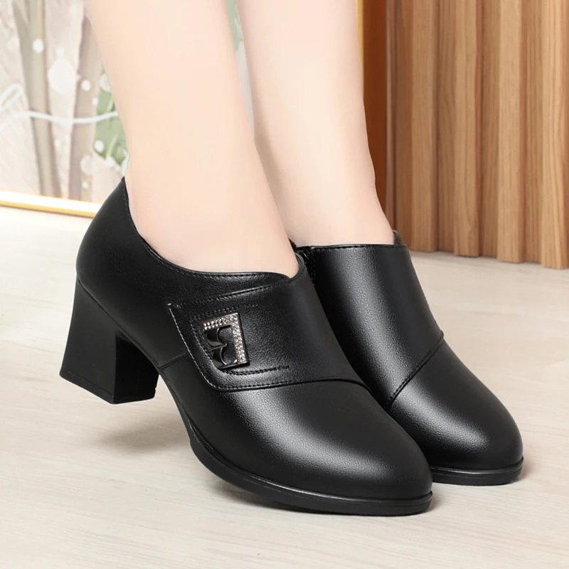 AIYUQI Dress Shoes Women Genuine Leather Spring Shoes Women Large Size Fashion Women's Office Shoes