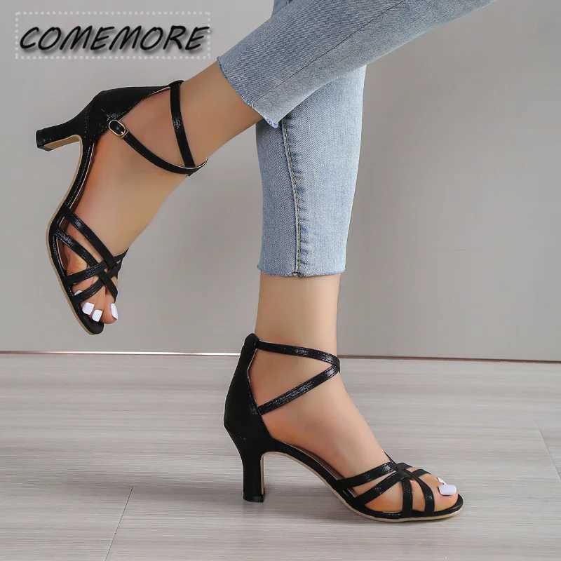 High Quality Plus Size 43 High Heels Gladiator Sandal Womens Ankle Cross Strap Summer Sandals Woman Fashion Open Toe Sandals The Woman T241227